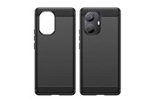 Puhelin - Kannet ja kotelot - Hurtel Carbon Case for Realme 10 Pro+ Flexible Silicone Carbon Cover Black - 5907769351990