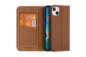Puhelin - Kannet ja kotelot - Dux Ducis Skin X2 Case for iPhone 14 Plus Magnetic Flip Cover Brown - 6934913034521