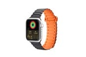 Smartwatch - Lisävarusteet - Dux Ducis Strap (Armor Version) for Apple Watch SE/9/8/7/6/5/4/3/2/1 (41/40/38mm) Magnetic - Black & Orange - 6934913035405