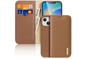 Puhelin - Kannet ja kotelot - Dux Ducis Hivo Leather Flip Case Genuine Leather Cover Card & Document Wallet iPhone 14 Plus Brown - 6934913033005