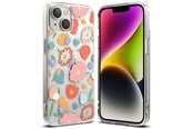 Puhelin - Kannet ja kotelot - Ringke Fusion Design Armored Case Cover with Gel Frame iPhone 14 Plus Transparent (Floral) (FD637E31) - 8809881265544