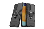Puhelin - Kannet ja kotelot - Hurtel Ring Armor Tough Hybrid Case Cover + Magnetic Holder for Samsung Galaxy A73 Black - 5907769339950