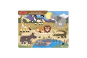 Palapelit - Melissa & Doug Wooden Peg Puzzle Safari Puu - 9054/51200