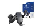 Puhelin - Muut lisävarusteet - 3mk Drive & Charge car phone holder for grille/window/cockpit with inductive charger - black - 5903108487139