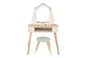 Roolileikit - Classic World Wooden Dressing Table with Stool - Including Accessories - 50639