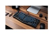 Näppäimistöt - Keychron V10 - keyboard - QMK custom alice layout fully assembled knob mechanical - 75% - QWERTY - Nordic - frosted black Input Device - Näppäimistö - Pohjoismainen - Sininen - V10-C3-BO