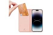 Puhelin - Kannet ja kotelot - Dux Ducis iPhone 15 Pro Case Flip Cover and Wallet Skin Pro - Pink - 6934913025437