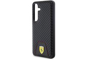 Puhelin - Kannet ja kotelot - Ferrari Carbon Stitched Bottom Case for Samsung Galaxy S24 - Black - 3666339242565