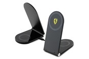 Puhelin - Adapterit & Laturit - Ferrari Printed Logo MagSafe Foldable 2-in-1 Wireless Charger 15W - Black - 3666339170851