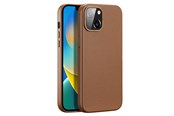 Puhelin - Kannet ja kotelot - Dux Ducis Grit Leather Case for iPhone 14 Plus Elegant Faux Leather Case (MagSafe Compatible) Brown - 6934913036952