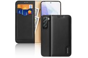Puhelin - Kannet ja kotelot - Dux Ducis Hivo Leather Flip Case Genuine Leather Cover Card & Document Wallet Samsung Galaxy S22+ (S22 Plus) Black - 6934913043639