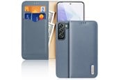 Puhelin - Kannet ja kotelot - Dux Ducis Hivo Leather Flip Case Genuine Leather Cover Card & Document Wallet Samsung Galaxy S22+ (S22 Plus) Blue - 6934913043646