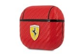 Puhelin - Kannet ja kotelot - Ferrari On Track PU Carbon Case for AirPods 3 - Red - 3666339009649