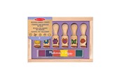 Harrastustarvikkeet - Melissa & Doug Wooden Handle Stamps Happy Handle Stamp Set - 6074560