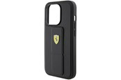 Puhelin - Kannet ja kotelot - Ferrari Grip Stand Metal Logo Case for iPhone 15 Pro Max - Black - 3666339201869