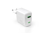 Puhelin - Adapterit & Laturit - Puro 65W GaN USB-A USB-C Wall Charger - White - PUFCMTCUSBAC65WGWHI