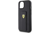 Puhelin - Kannet ja kotelot - Ferrari Grip Stand Metal Logo Case for iPhone 15 - Black - 3666339201838