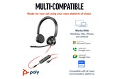 Kuulokkeet - HP Poly Blackwire 3325 Stereo Microsoft Teams Certified USB-C Headset +3.5mm Plug +USB-C/A Adapter - 8X222AA
