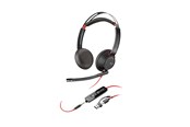 Kuulokkeet - HP Poly Blackwire 5220 USB-C-stereoheadset + 3.5 mm stik +USB-C/A-adapter (bulk) (8X231A6) - 8X231A6