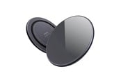 Puhelin - Adapterit & Laturit - CRONG PowerSpot Fast Wireless Charger – Aluminum 15W USB-C Qi Wireless Charger with Tempered Glass Cover (Shadow Black) - CRG-PS15W-BLK