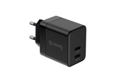 Puhelin - Adapterit & Laturit - CRONG Ultra Compact GaN - 2x USB-C 35W PD 3.0 Wall Charger with PPS (Black) - CRG-GNCC35-BLK