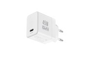Puhelin - Adapterit & Laturit - CRONG Ultra Compact GaN - USB-C 45W PD 3.0 Wall Charger with PPS (White) - CRGGN1C45WHI