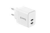Puhelin - Adapterit & Laturit - CRONG Ultra Compact GaN - Wall Charger 2x USB-C 35W PD 3.0 with PPS (White) - CRG-GNCC35-WHI