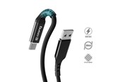 USB kaapelit - CRONG Armor Link - 60W PD 3A USB-A to USB-C Cable 150cm (Black) - CRG-AL15USAC-BLK