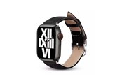 Smartwatch - Lisävarusteet - CRONG Noble Band - Genuine Leather Strap for Apple Watch 44/45/46/49 mm (Black Noir) - CRG-44NOB-BLK
