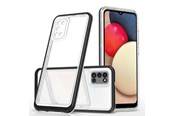 Puhelin - Kannet ja kotelot - Hurtel Clear 3in1 Case for Samsung Galaxy A03s (166) Frame Gel Cover Black - 5907769339189