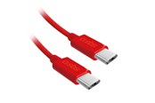 USB kaapelit - SBS TECABLETISSUETCCR USB-C - USB-C 1.5m 60W Braided Cable - Red - TECABLETISSUETCCR