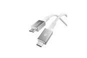 USB kaapelit - Spigen Essential USB C to USB C 100W Fabric Cable - white EB10015CC - ACA10420