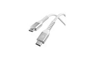 USB kaapelit - Spigen Essential USB C to USB C 100W Fabric Cable - white EB10010CCA - ACA11102