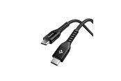 USB kaapelit - Spigen Essential USB C to USB C 100W Fabric Cable - black EB10010CCA - ACA11103