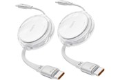 USB kaapelit - iOttie 100W Retractable USB-C Cable 2 Pack - white - IOTACC610