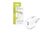 Puhelin - Adapterit & Laturit - Mobile Origin 30W Charger Plug PW33 - 2x USB-C - white - MO-PW33-WHT