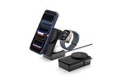 Puhelin - Adapterit & Laturit - Spigen Essential MagSafe 3-in-1 Wireless Charger EF323MQ black - ACH10398