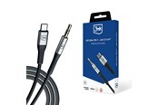 Audiokaapelit - 3mk AUX minijack 3.5 mm / USB-C cable - silver - 5903108528788