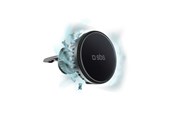 Puhelin - Adapterit & Laturit - SBS Smartphone holder with inductive charger  TESUPFANWIR15W 15W for air vent with cooling - black - TESUPFANWIR15W