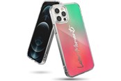 Puhelin - Kannet ja kotelot - Ringke Fusion Design Armored Case Cover with Gel Frame iPhone 12 Pro Max Pink-Green (GNAP0028) - 8809758105409