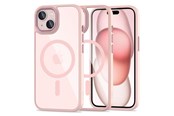 Puhelin - Kannet ja kotelot - Tech-Protect MagMat MagSafe Case for iPhone 15 - Clear Pink - 5906302307999