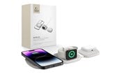 Puhelin - Adapterit & Laturit - Tech-Protect  QI15W-A32 3in1 Inductive Charger with MagSafe for Smartphone / Apple Watch / AirPods - Grey - 5906302308255