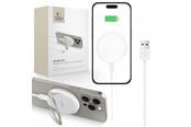 Puhelin - Adapterit & Laturit - Tech-Protect  QI15W-A33 Inductive Charger with MagSafe and Stand with USB-A / USB-C Cable - White - 5906302308330