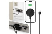 Puhelin - Adapterit & Laturit - Tech-Protect QI15W-A33 Inductive Charger with MagSafe and Stand with USB-A / USB-C Cable - Black - 5906302308347