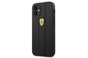 Puhelin - Kannet ja kotelot - Ferrari On Track PU Carbon Case for iPhone 12 mini - Black - 3700740479742