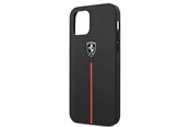 Puhelin - Kannet ja kotelot - Ferrari Off Track Leather Nylon Stripe Case for iPhone 12 Pro Max - Black - 3700740479377