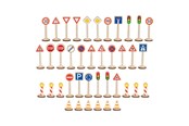 Puulelut - Goki Wooden Traffic Sign Set - 40pcs. - 53761
