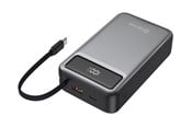 Powerbank - DENVER PQCA-20650 - Fast charge Powerbank 20000mAh With PD65W USB-C cable built-in Powerbank - musta - 20000 Ah - PQCA-20650