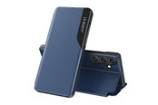 Puhelin - Kannet ja kotelot - Hurtel Eco Leather View Case Cover for Samsung Galaxy A24 4G with Flip Stand Blue - 9145576275726