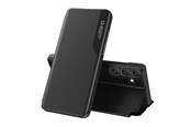 Puhelin - Kannet ja kotelot - Hurtel Eco Leather View Case Cover for Samsung Galaxy A24 4G with a Flip Stand Black - 9145576275719